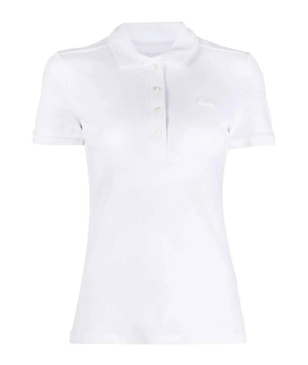 LACOSTE Белая хлопковая футболка, фото 1