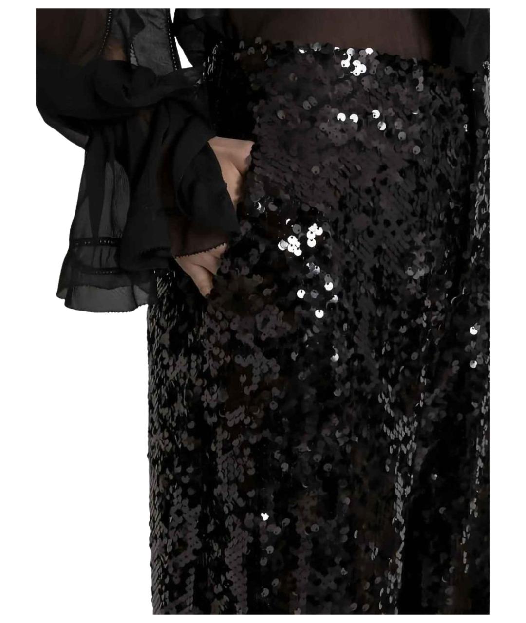 ALBERTA FERRETTI Черные полиэстеровые брюки широкие, фото 4