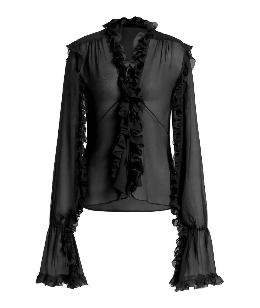 ALBERTA FERRETTI Черная ацетатная рубашка, фото 1