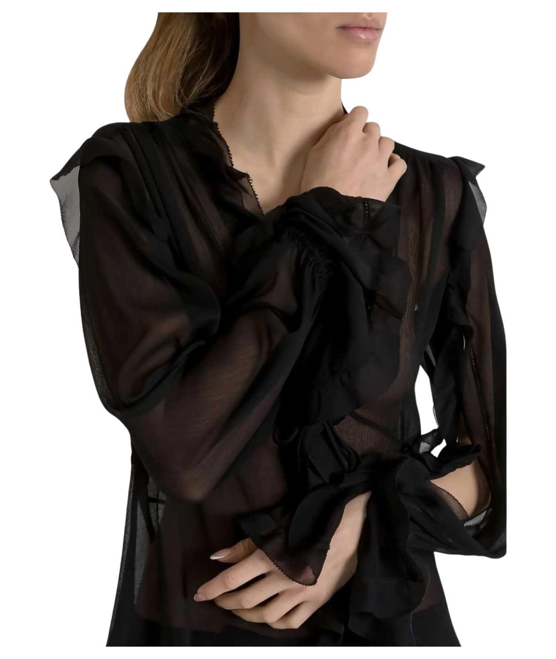 ALBERTA FERRETTI Черная ацетатная рубашка, фото 4