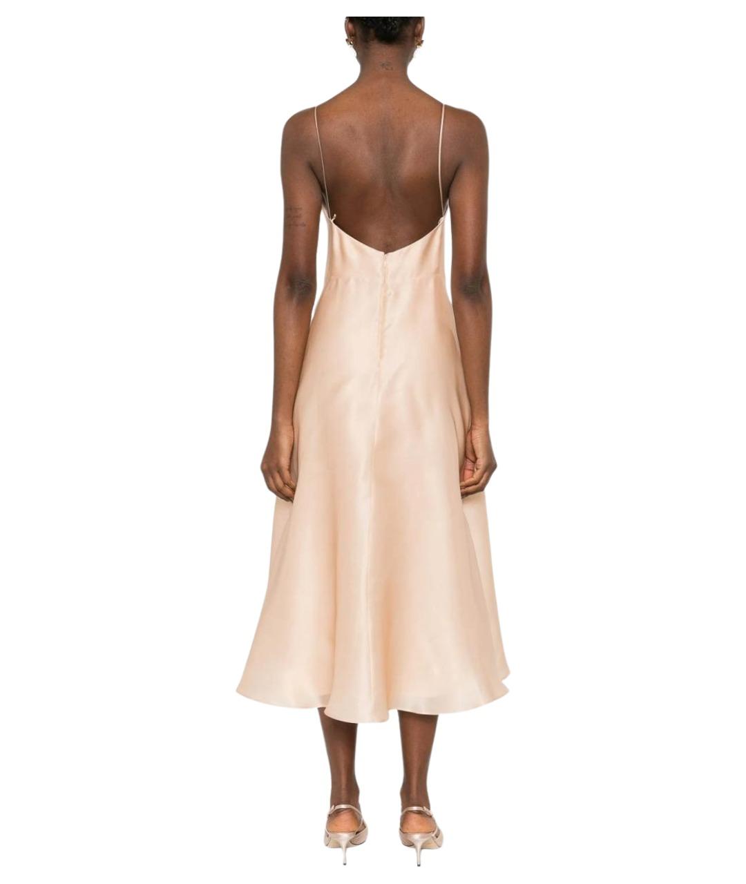 ALBERTA FERRETTI Розовое шелковое повседневное платье, фото 4