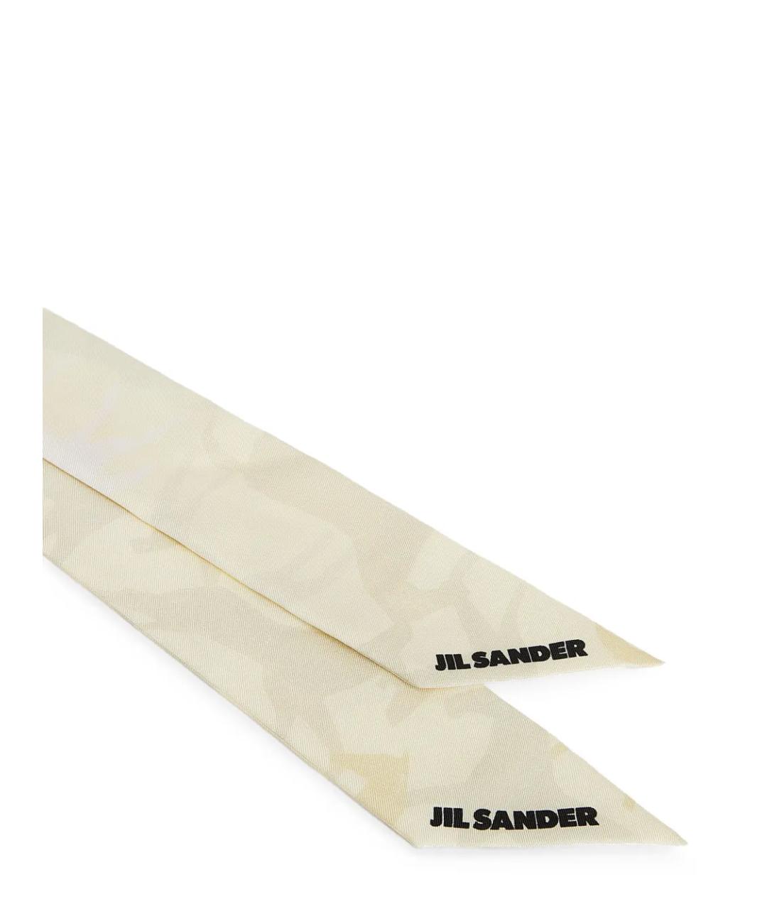 JIL SANDER Белый шелковый платок, фото 3
