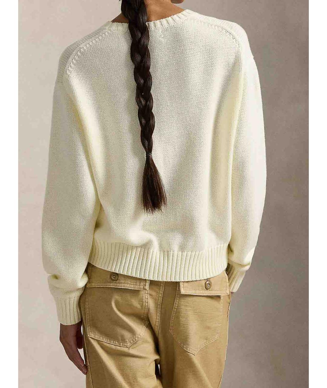 POLO RALPH LAUREN Бежевый хлопковый джемпер / свитер, фото 3