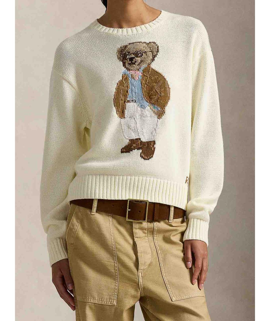 POLO RALPH LAUREN Бежевый хлопковый джемпер / свитер, фото 2
