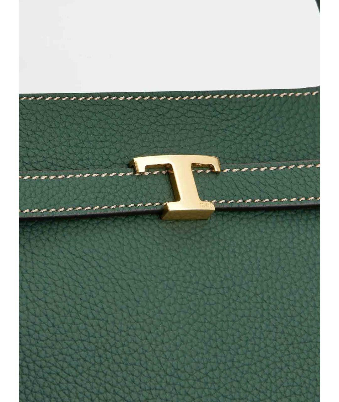 TOD'S Зеленая кожаная сумка тоут, фото 6