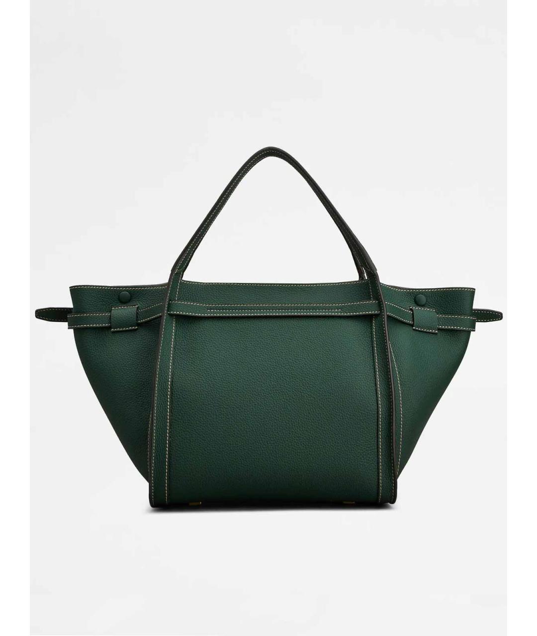 TOD'S Зеленая кожаная сумка тоут, фото 3