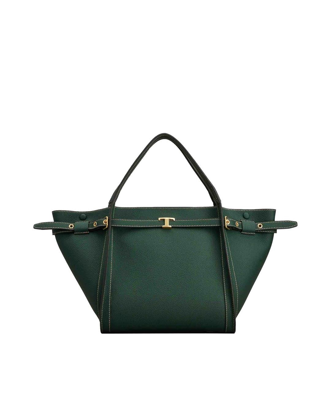 TOD'S Зеленая кожаная сумка тоут, фото 1