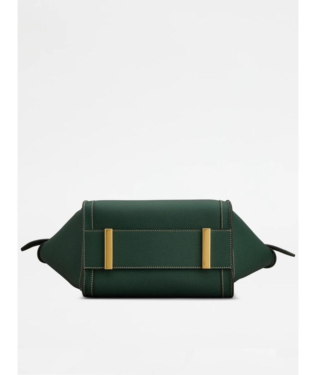 TOD'S Зеленая кожаная сумка тоут, фото 4