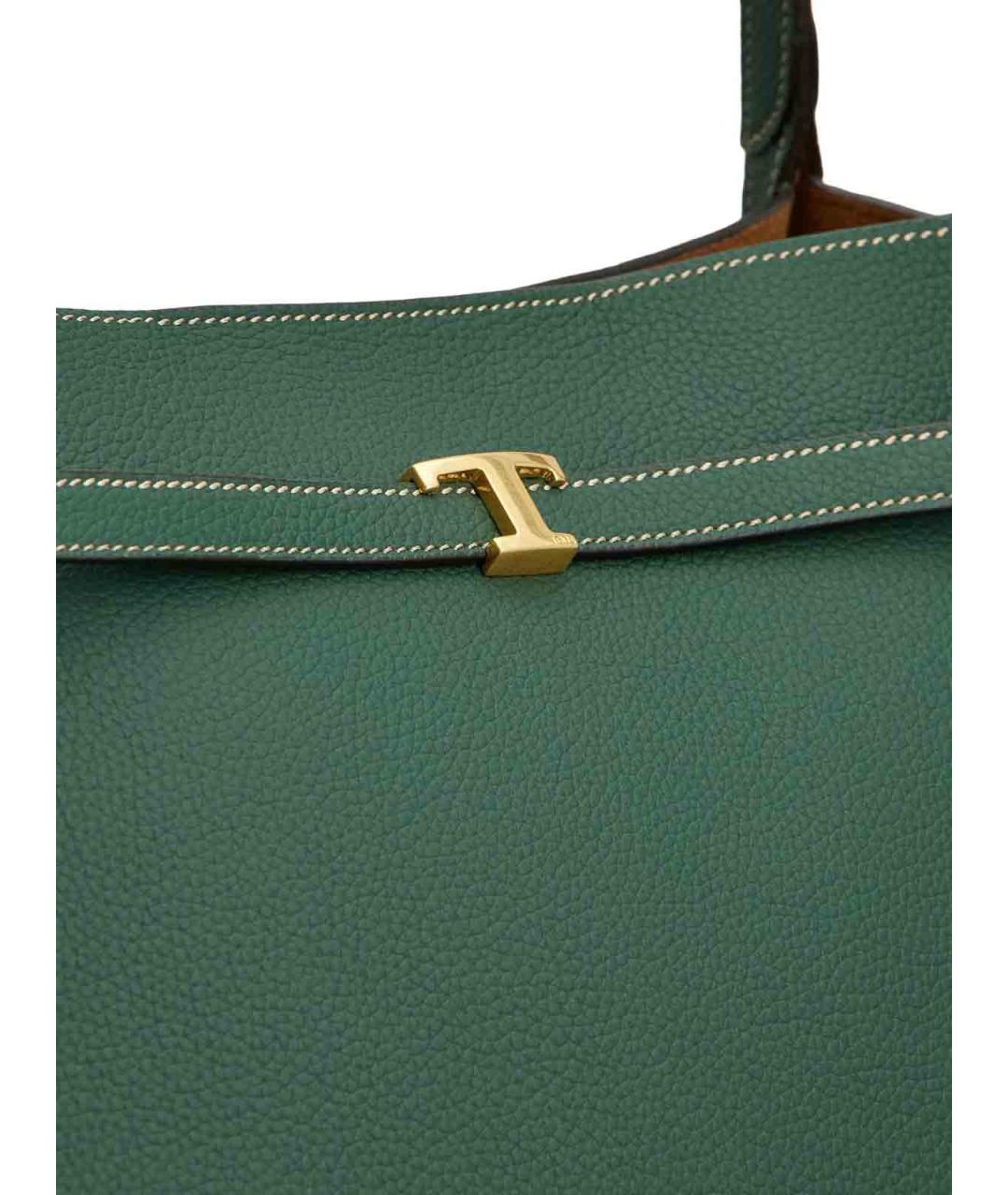 TOD'S Зеленая кожаная сумка тоут, фото 6