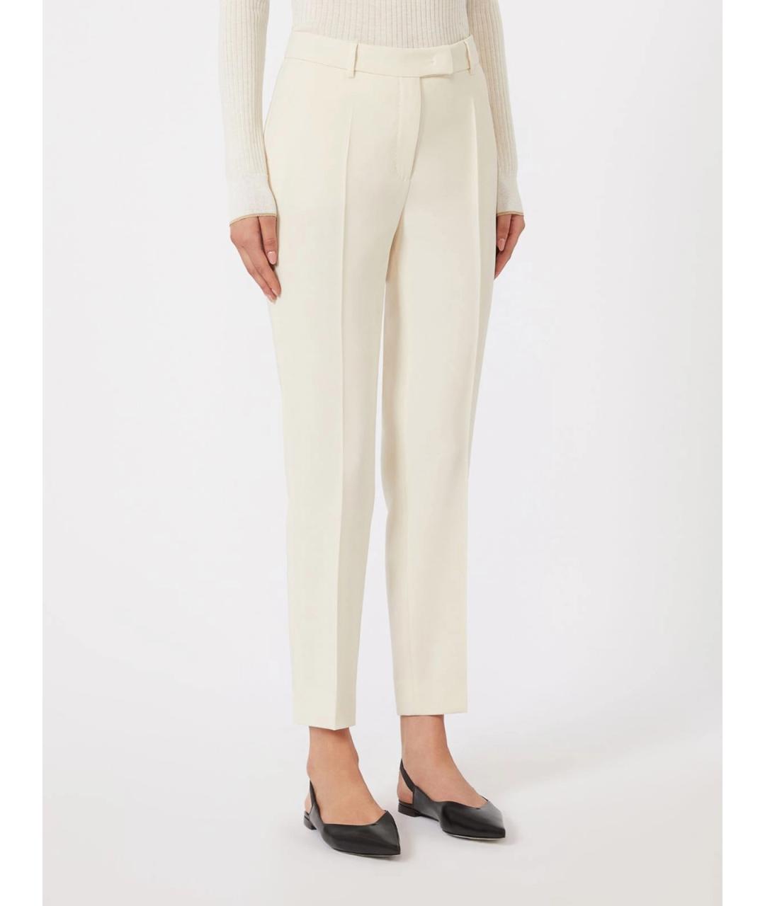 MAX MARA Белые брюки узкие, фото 2