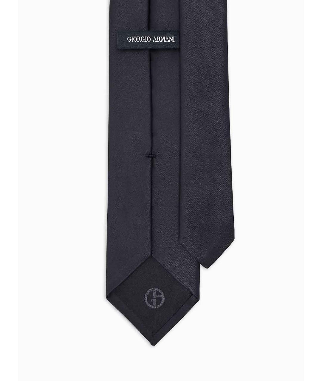 GIORGIO ARMANI Черный шелковый галстук, фото 2