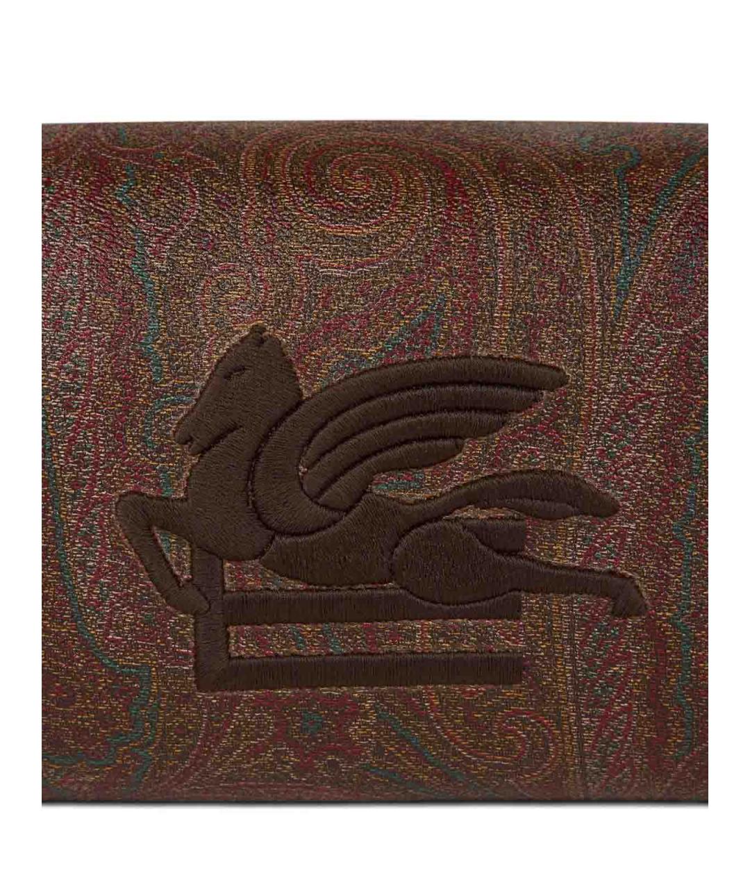 ETRO Коричневая кожаная косметичка, фото 3
