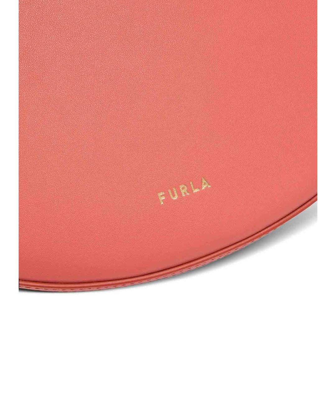 FURLA Коралловая кожаная сумка через плечо, фото 5
