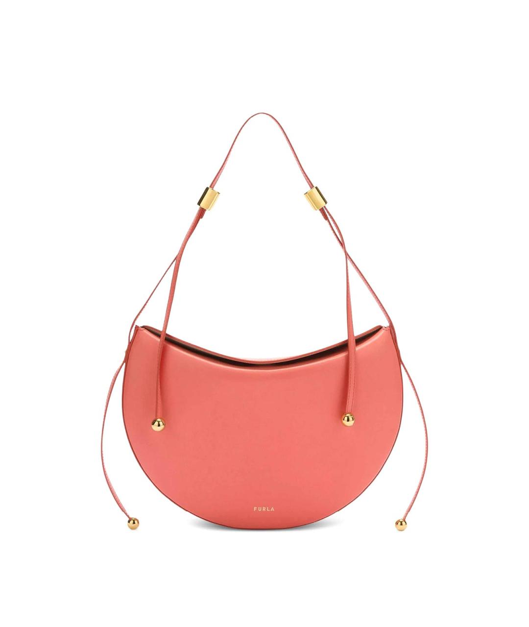 FURLA Коралловая кожаная сумка через плечо, фото 1