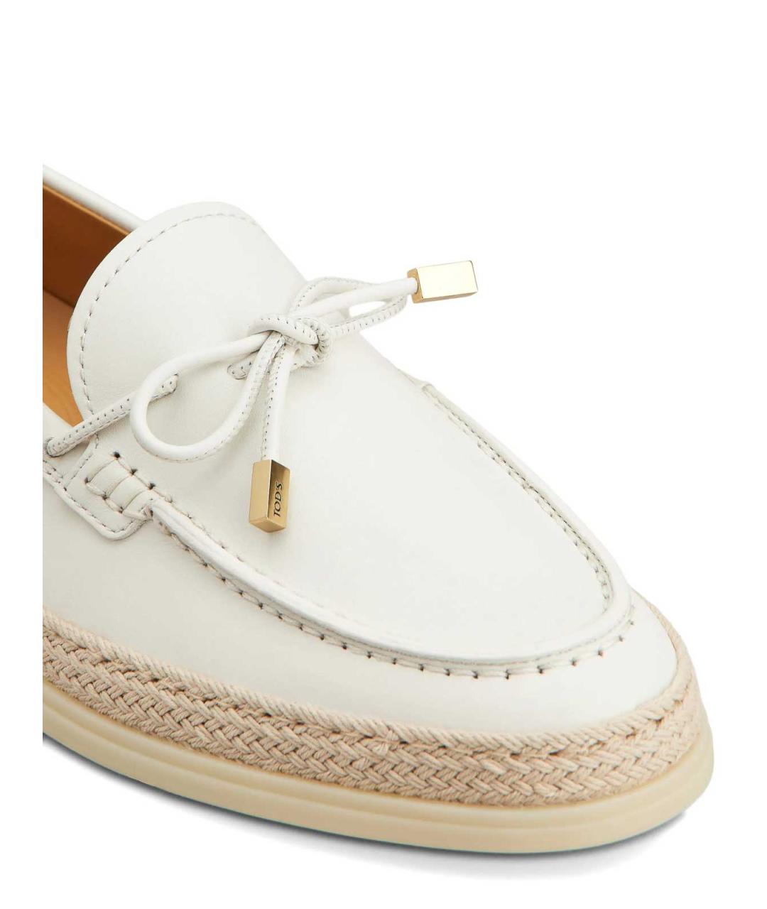 TOD'S Белые кожаные лоферы, фото 5