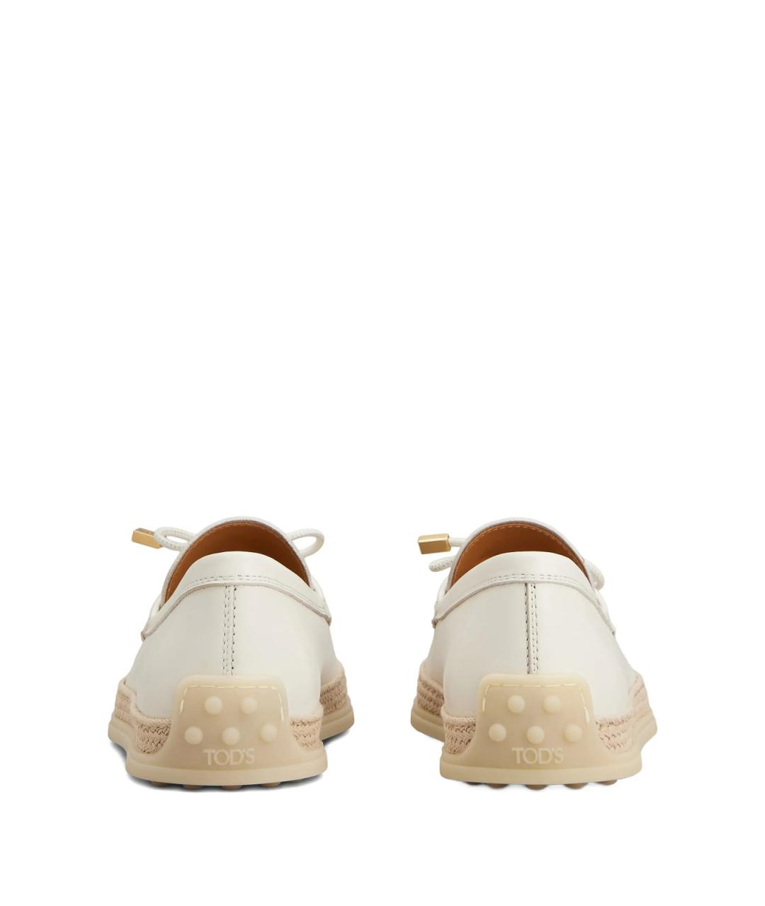 TOD'S Белые кожаные лоферы, фото 3