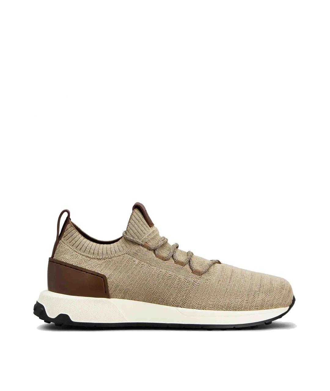 TOD'S Бежевые кожаные низкие кроссовки / кеды, фото 1