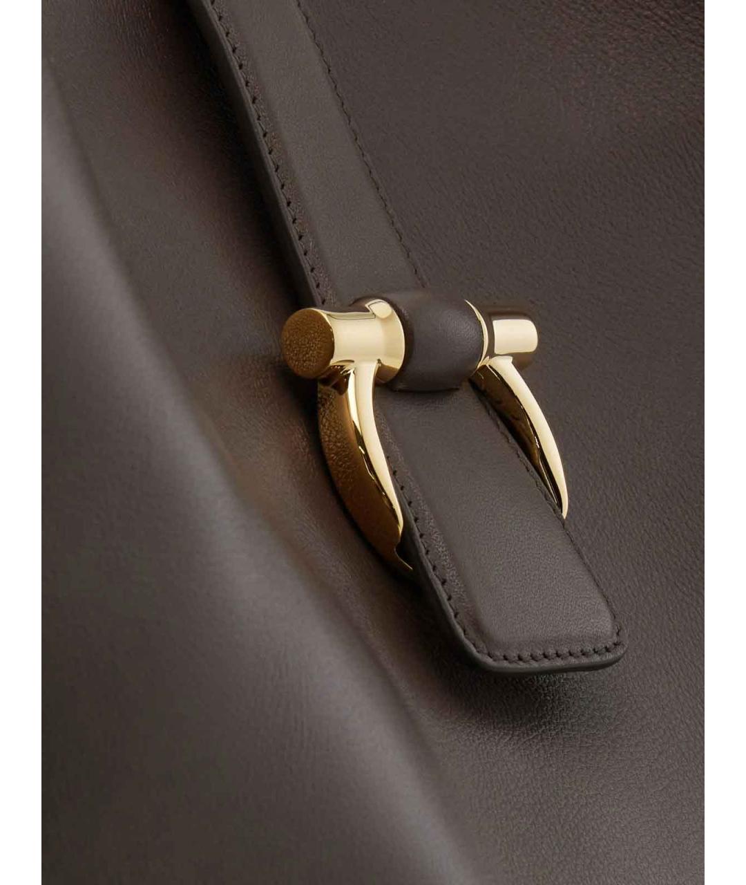 FERRAGAMO Коричневая кожаная сумка тоут, фото 6