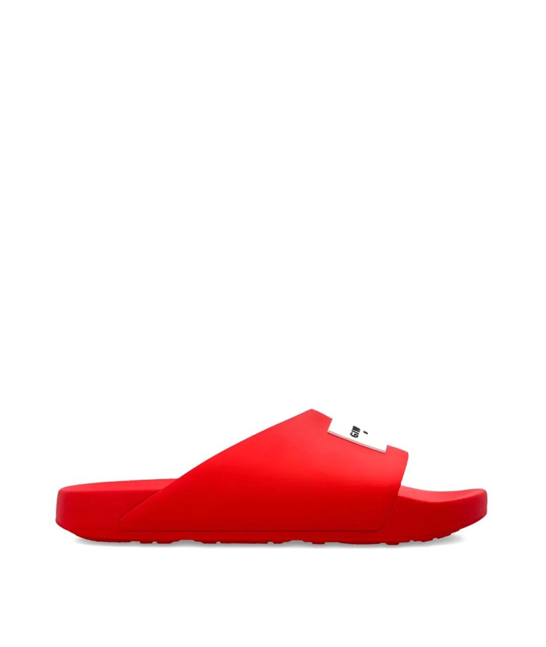 GIVENCHY Красные резиновые шлепанцы, фото 1