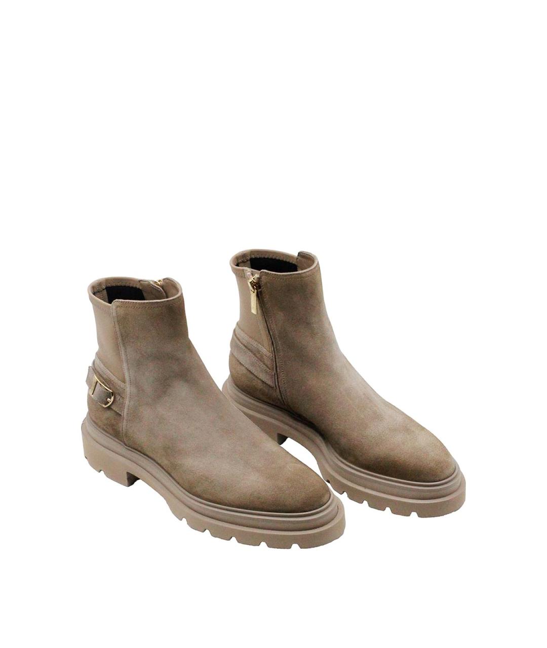 SANTONI Коричневые кожаные ботинки, фото 2