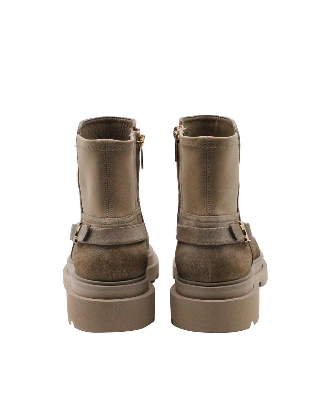 SANTONI Коричневые кожаные ботинки, фото 3