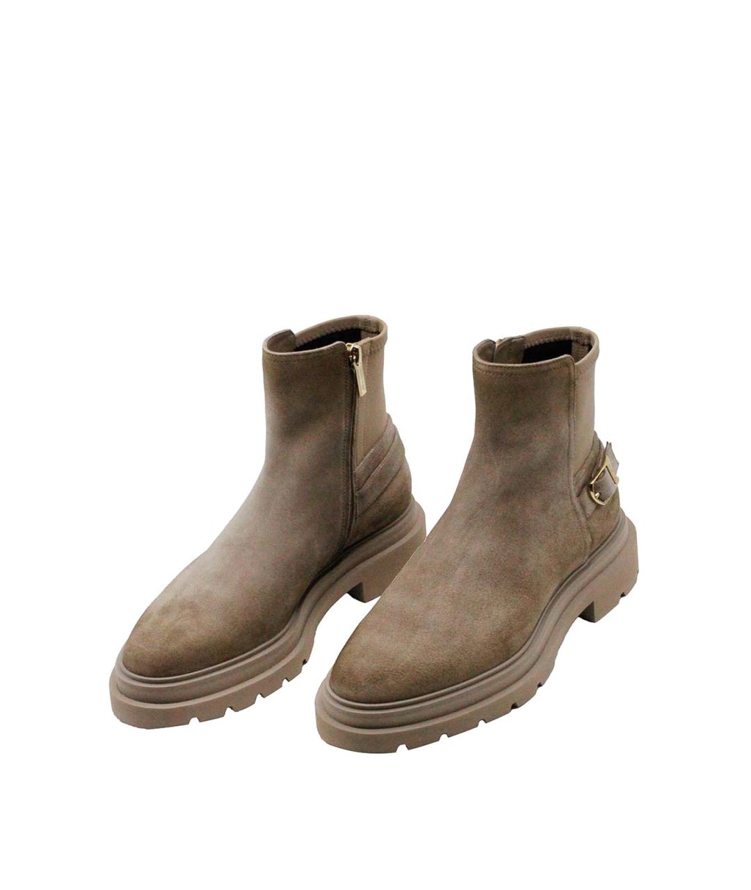 SANTONI Коричневые кожаные ботинки, фото 1
