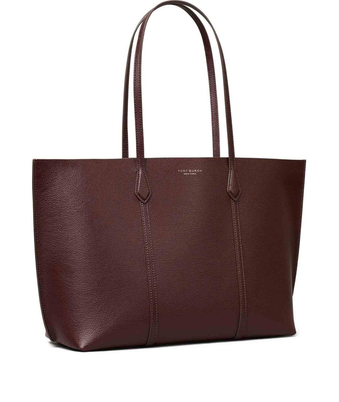 TORY BURCH Бордовая кожаная сумка тоут, фото 2