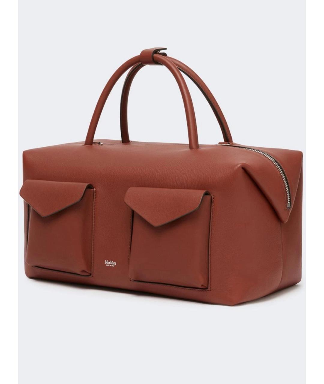 MAX MARA Коричневая кожаная сумка тоут, фото 2