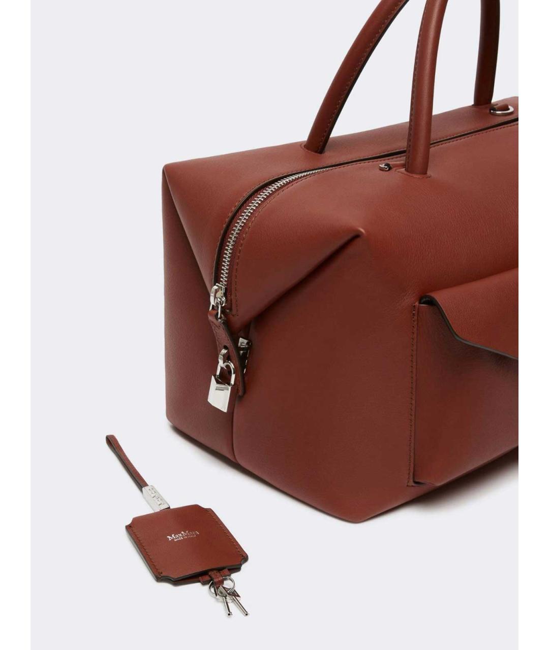 MAX MARA Коричневая кожаная сумка тоут, фото 3