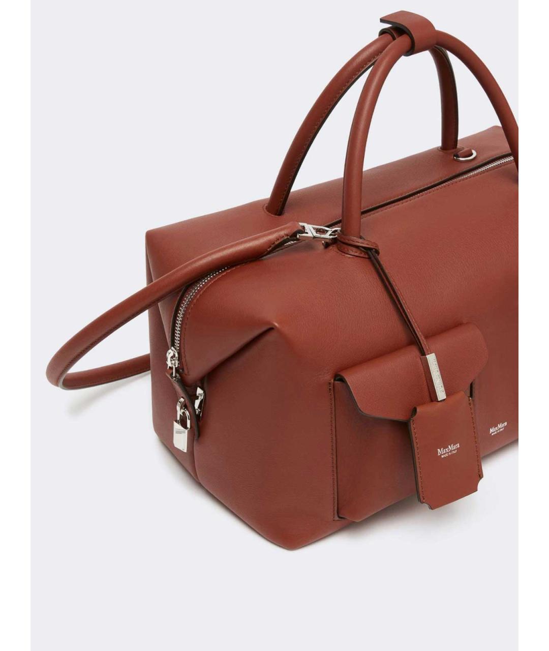MAX MARA Коричневая кожаная сумка тоут, фото 4