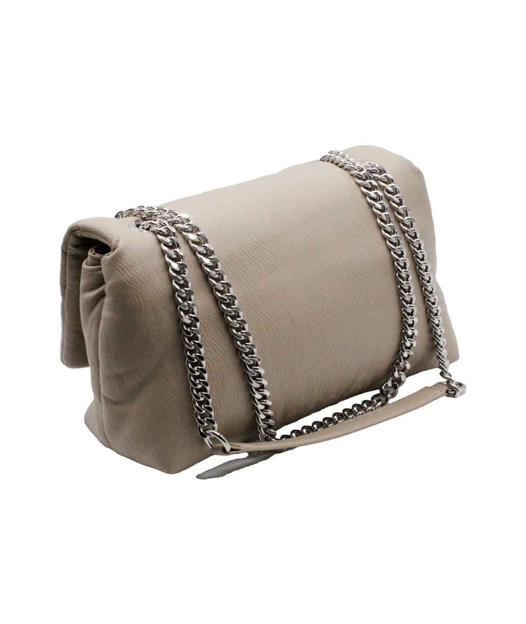 ARMANI EXCHANGE Бежевая кожаная сумка через плечо, фото 3
