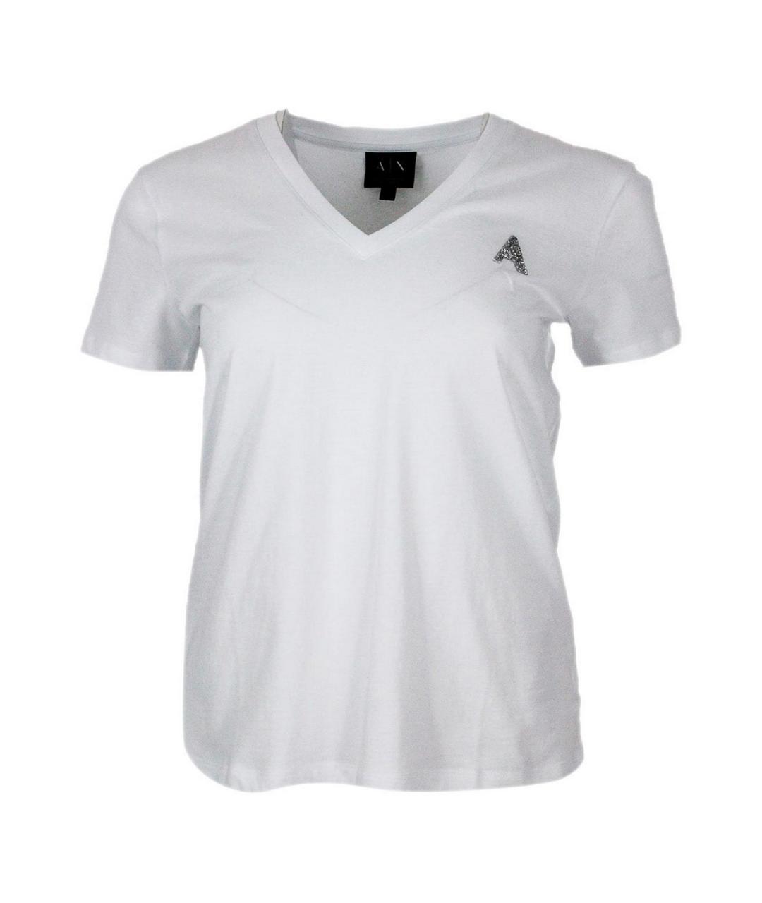 ARMANI EXCHANGE Белая хлопковая футболка, фото 1