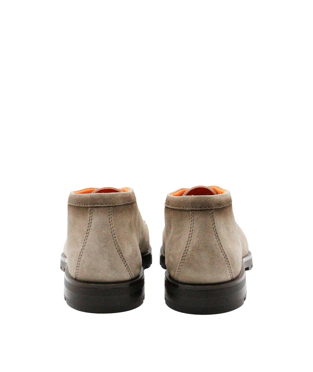 SANTONI Коричневые кожаные низкие ботинки, фото 3