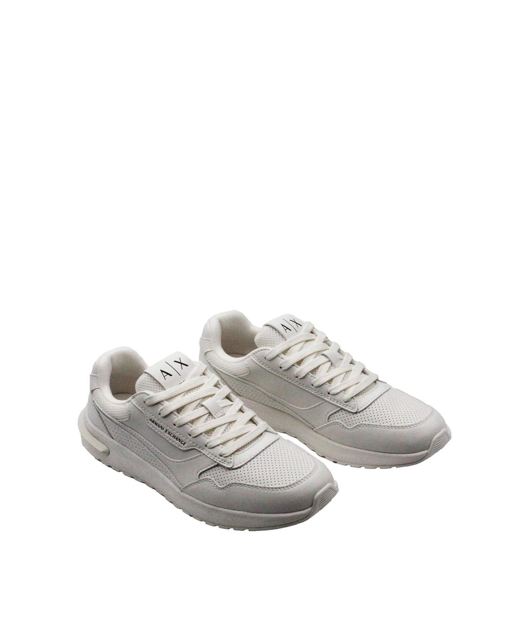 ARMANI EXCHANGE Белые синтетические низкие кроссовки / кеды, фото 2