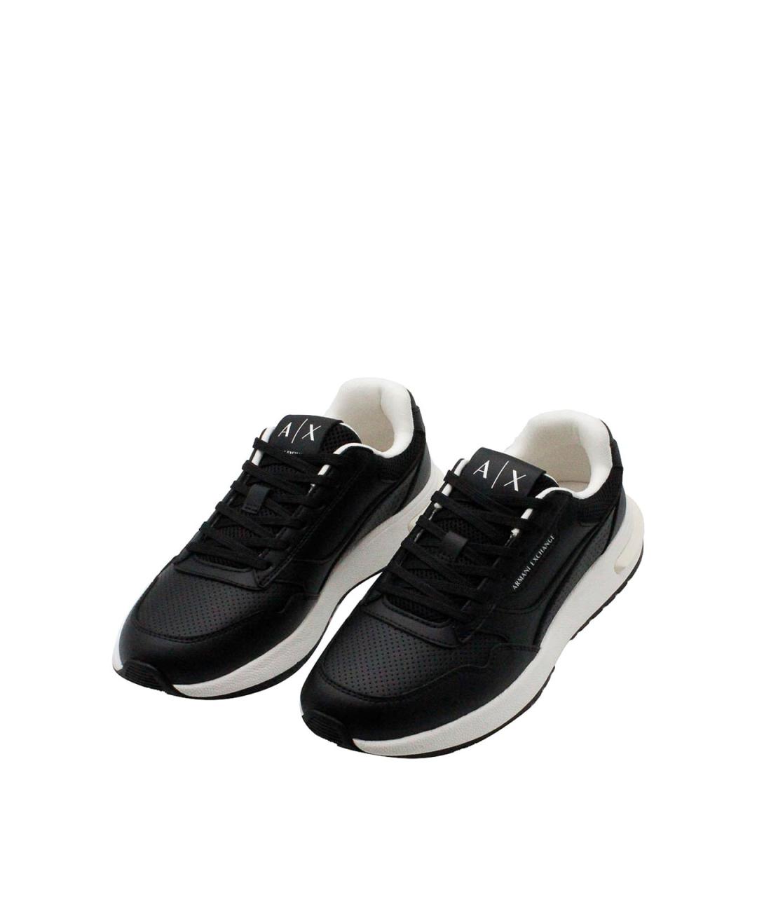 ARMANI EXCHANGE Черные синтетические низкие кроссовки / кеды, фото 2