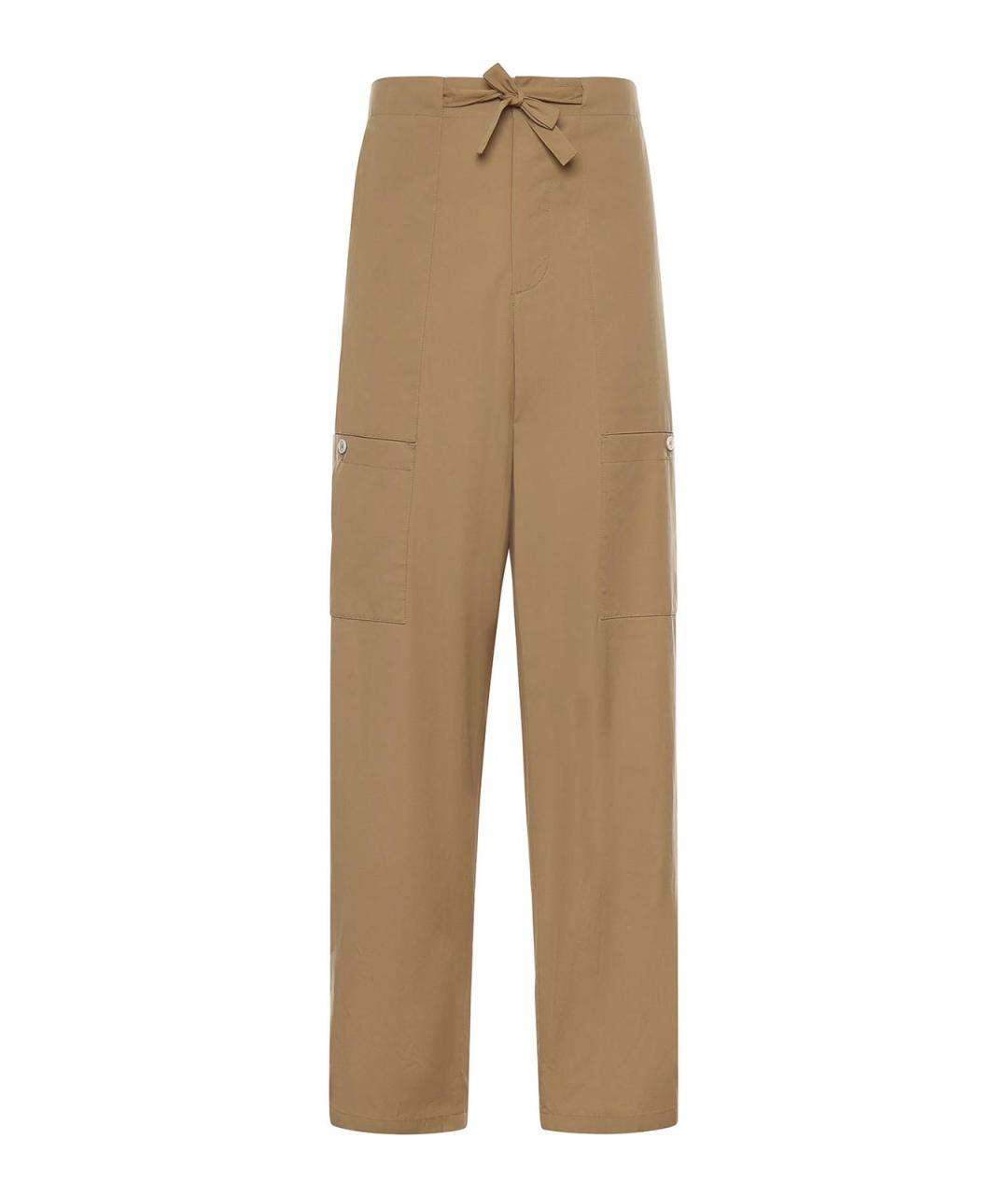 JIL SANDER Бежевые хлопковые прямые джинсы, фото 1