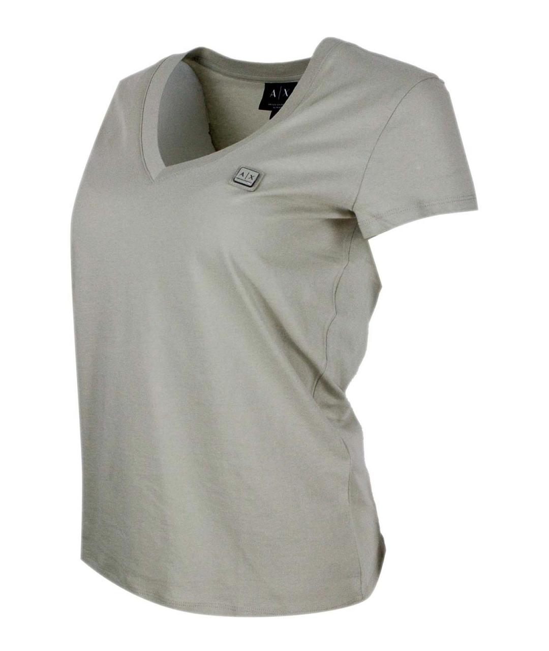 ARMANI EXCHANGE Зеленая хлопковая футболка, фото 2