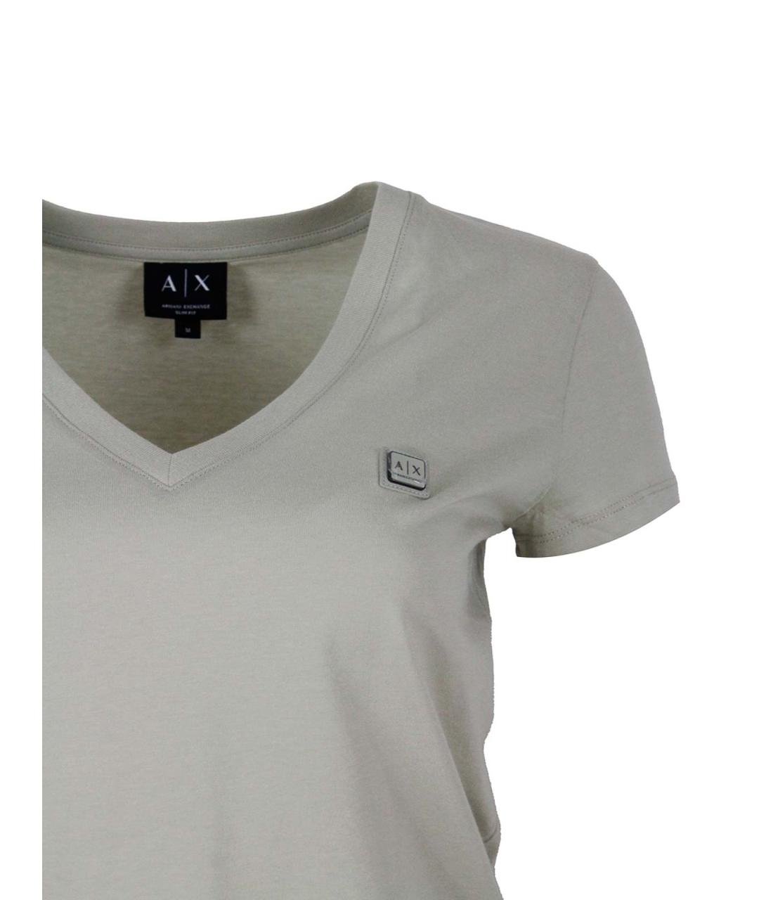 ARMANI EXCHANGE Зеленая хлопковая футболка, фото 4