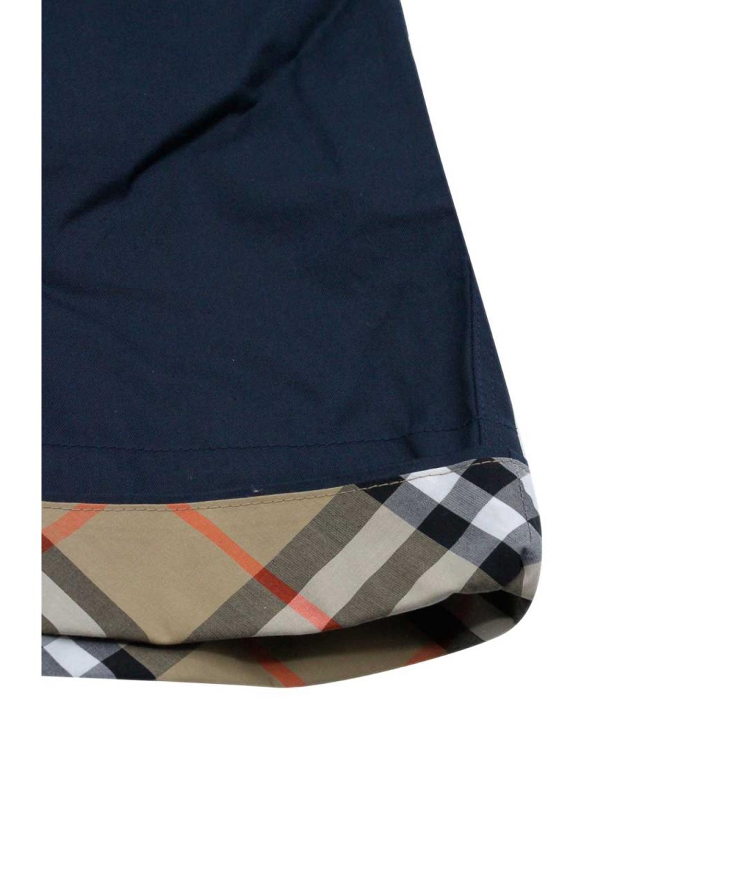 BURBERRY Темно-синие хлопковые детские шорты, фото 2