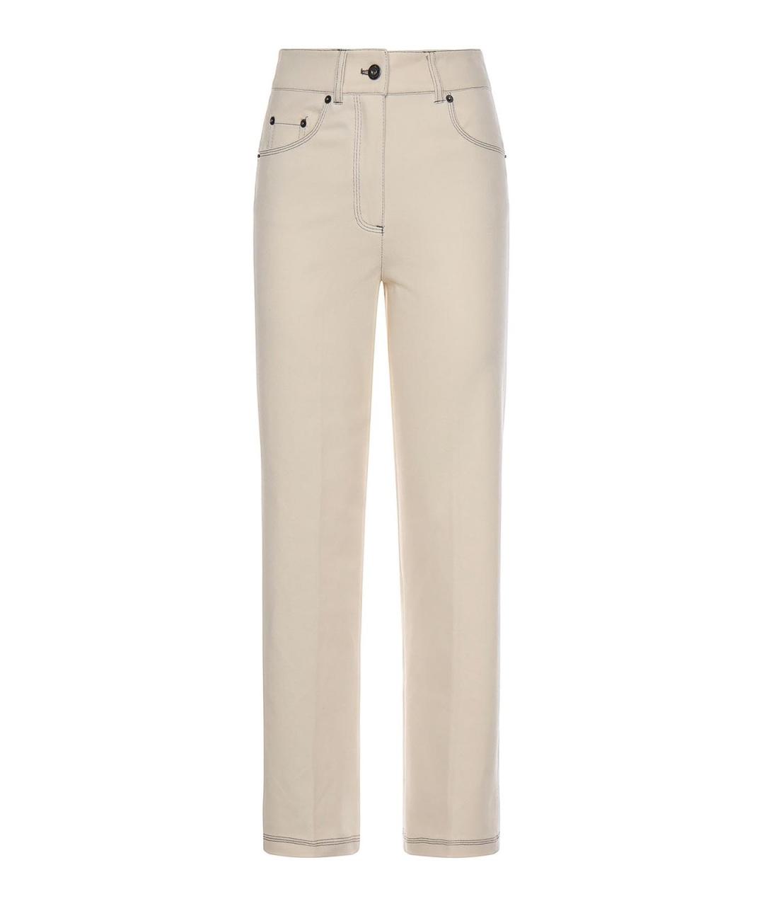 MAX MARA Белые хлопковые брюки широкие, фото 1