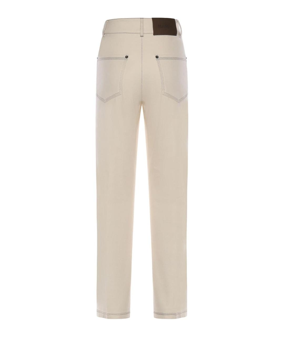 MAX MARA Белые хлопковые брюки широкие, фото 2