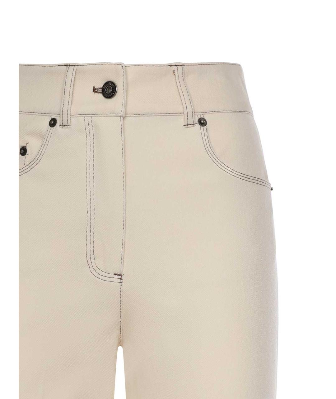 MAX MARA Белые хлопковые брюки широкие, фото 3