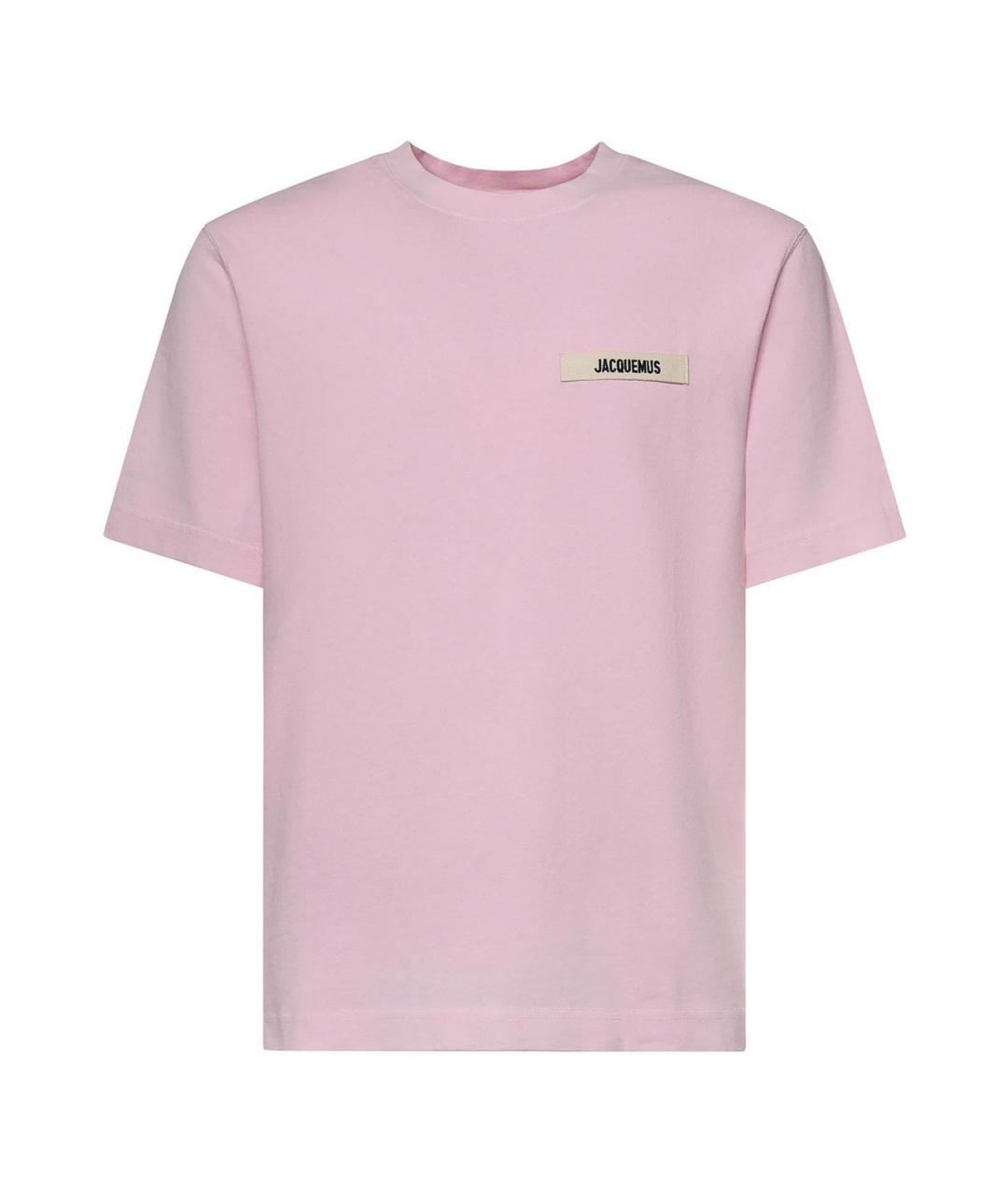 JACQUEMUS Розовая хлопковая футболка, фото 1