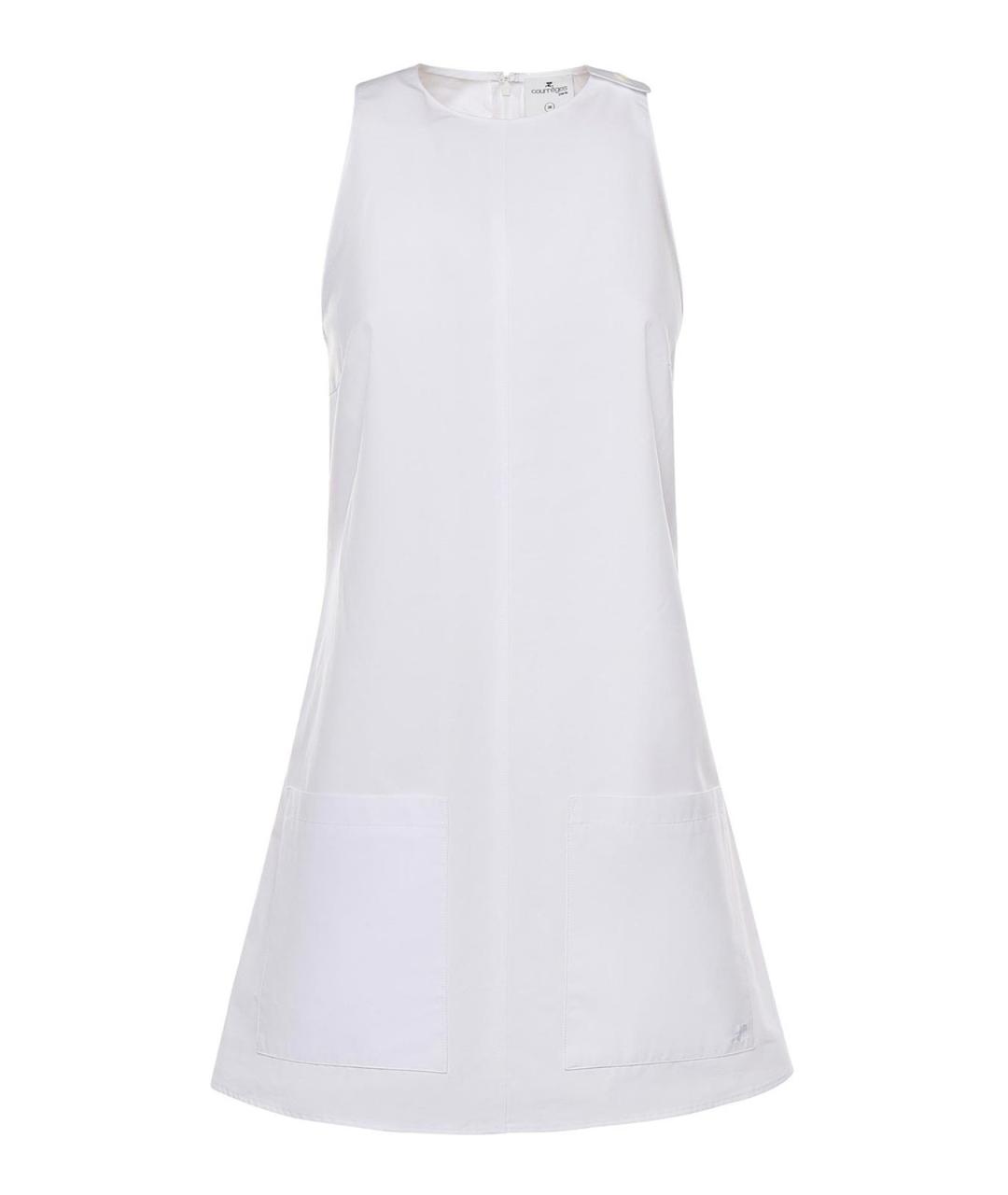 COURREGES Белое хлопковое повседневное платье, фото 1
