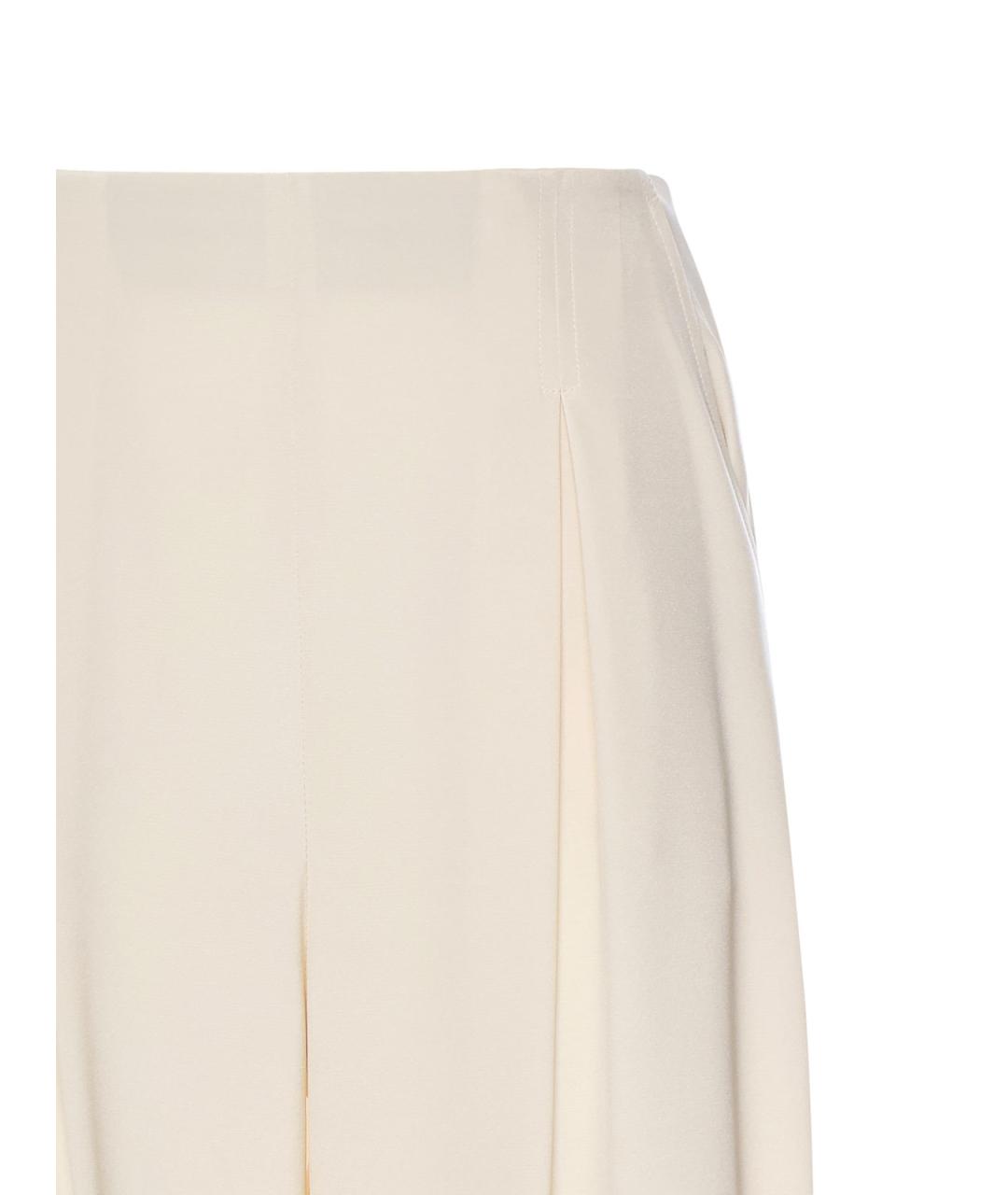 MAX MARA Белые шелковые брюки широкие, фото 3