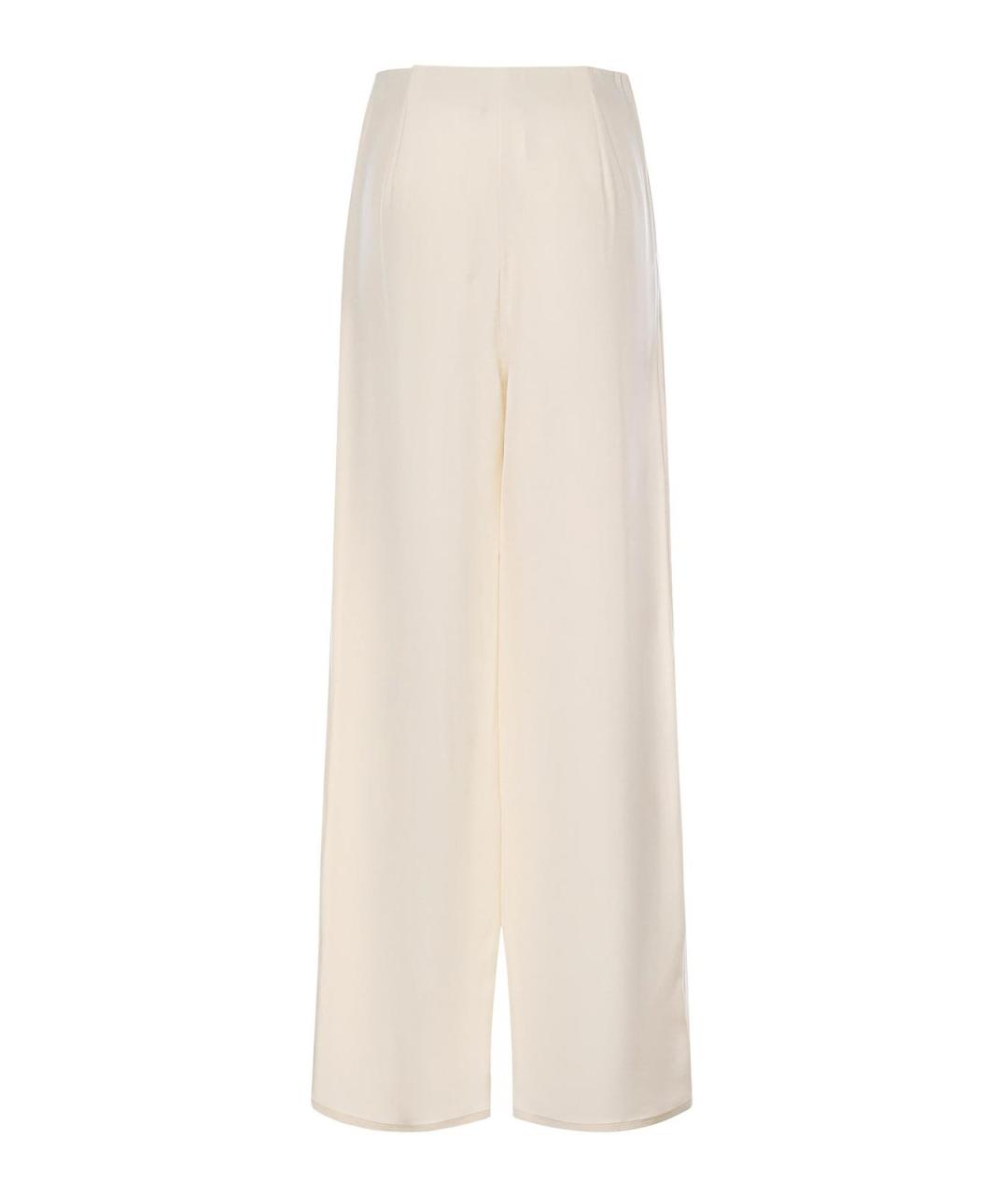 MAX MARA Белые шелковые брюки широкие, фото 2