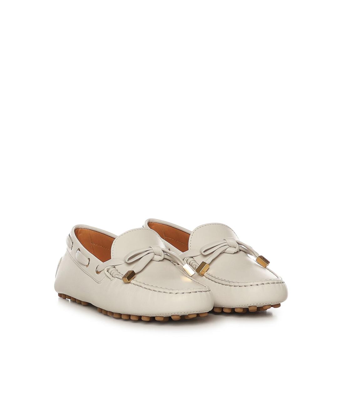 TOD'S Белые кожаные лоферы, фото 4