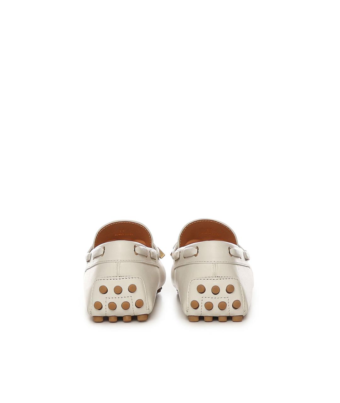 TOD'S Белые кожаные лоферы, фото 2