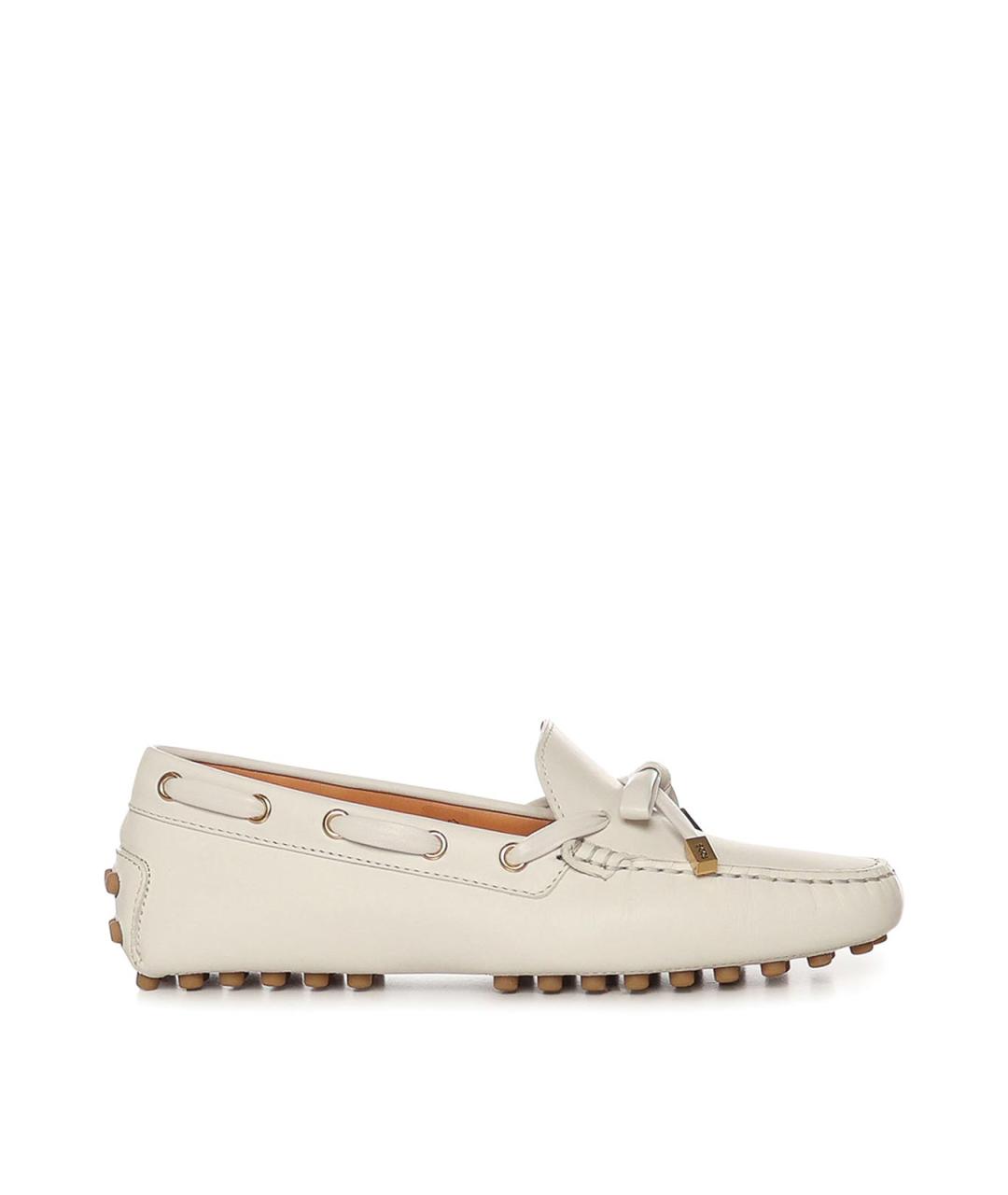 TOD'S Белые кожаные лоферы, фото 1