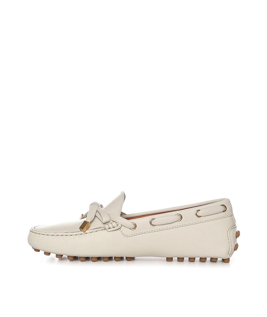 TOD'S Белые кожаные лоферы, фото 3